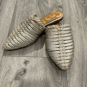 Silver Nadie Woven Women's Mules/Slides